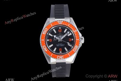 VS Factory Omega Seamaster Planet Ocean 600m 42mm 9015 Movement Orange Bezel Black Rubber Band Watch